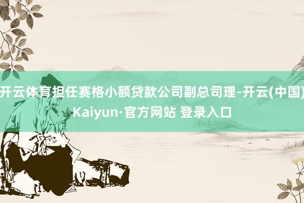 开云体育担任赛格小额贷款公司副总司理-开云(中国)Kaiyun·官方网站 登录入口